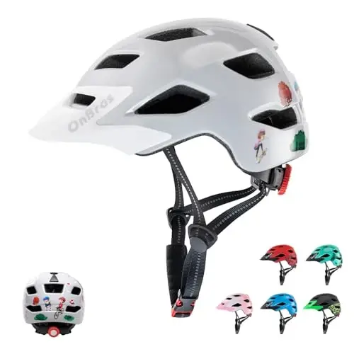 OnBros Kids Bike Helmet - Bike Helmets for 5-14 Boys or Girls with Visor, Children Bicycle Helmet for Skateboard Mountain Scooter Road Cycling, Lightweight and Adjustable 50-57CM - 7