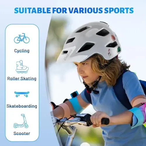 OnBros Kids Bike Helmet - Bike Helmets for 5-14 Boys or Girls with Visor, Children Bicycle Helmet for Skateboard Mountain Scooter Road Cycling, Lightweight and Adjustable 50-57CM - 12