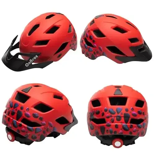 OnBros Kids Bike Helmet - Bike Helmets for 5-14 Boys or Girls with Visor, Children Bicycle Helmet for Skateboard Mountain Scooter Road Cycling, Lightweight and Adjustable 50-57CM - 2