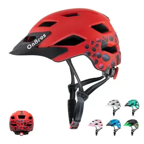 OnBros Kids Bike Helmet - Bike Helmets for 5-14 Boys or Girls with Visor, Children Bicycle Helmet for Skateboard Mountain Scooter Road Cycling, Lightweight and Adjustable 50-57CM 