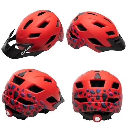 OnBros Kids Bike Helmet - Bike Helmets for 5-14 Boys or Girls with Visor, Children Bicycle Helmet for Skateboard Mountain Scooter Road Cycling, Lightweight and Adjustable 50-57CM - ONBROS (1)
