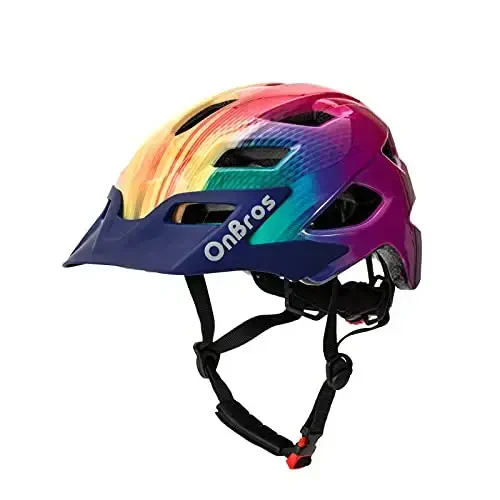 OnBros Kids Bike Helmet - Bike Helmets for 5-14 Boys or Girls with Visor, Children Bicycle Helmet for Skateboard Mountain Scooter Road Cycling, Lightweight and Adjustable 50-57CM 