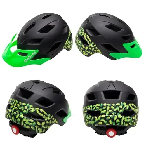 OnBros Kids Bike Helmet - Bike Helmets for 5-14 Boys or Girls with Visor, Children Bicycle Helmet for Skateboard Mountain Scooter Road Cycling, Lightweight and Adjustable 50-57CM - 2