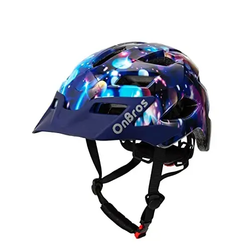OnBros Çocuk Bisiklet Kaskı - Vizörlü 5-14 Yaş Erkek veya Kız Çocuk Bisiklet Kaskları, Kaykay Dağ Scooter Yol Bisikleti için Çocuk Bisiklet Kaskı, Hafif ve Ayarlanabilir 50-57CM 
