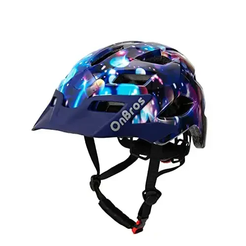 OnBros Kids Bike Helmet - Bike Helmets for 5-14 Boys or Girls with Visor, Children Bicycle Helmet for Skateboard Mountain Scooter Road Cycling, Lightweight and Adjustable 50-57CM 