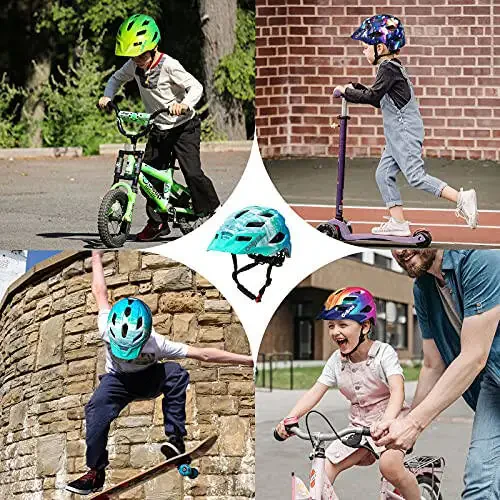 OnBros Kids Bike Helmet - Bike Helmet for 5-14 Boys or Girls with Visor, Children Bicycle Helmet for Skateboard Mountain Scooter Road Cycling, Lightweight and Adjustable 50-57CM - 6