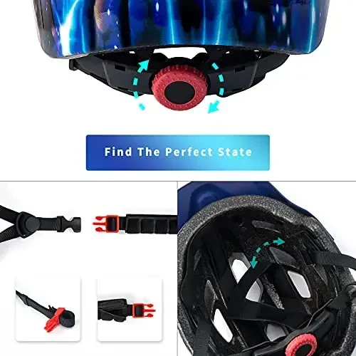 OnBros Kids Bike Helmet - Bike Helmets for 5-14 Boys or Girls with Visor, Children Bicycle Helmet for Skateboard Mountain Scooter Road Cycling, Lightweight and Adjustable 50-57CM - 5