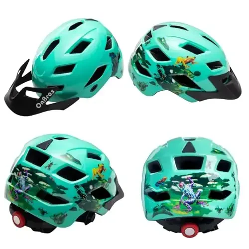 OnBros Kids Bike Helmet - Bike Helmets for 5-14 Boys or Girls with Visor, Children Bicycle Helmet for Skateboard Mountain Scooter Road Cycling, Lightweight and Adjustable 50-57CM - ONBROS (1)