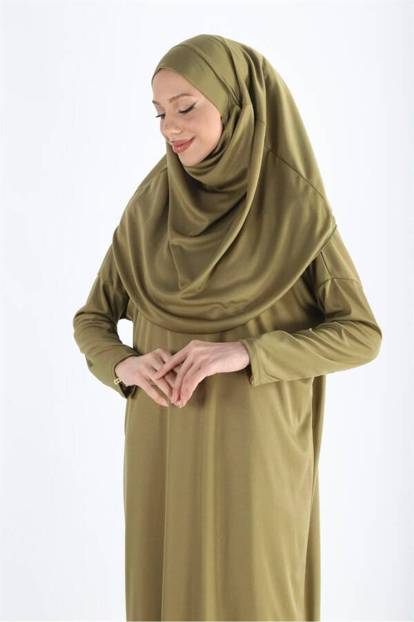 One Piece Non-Slip Head Cover Prayer Abaya - 8