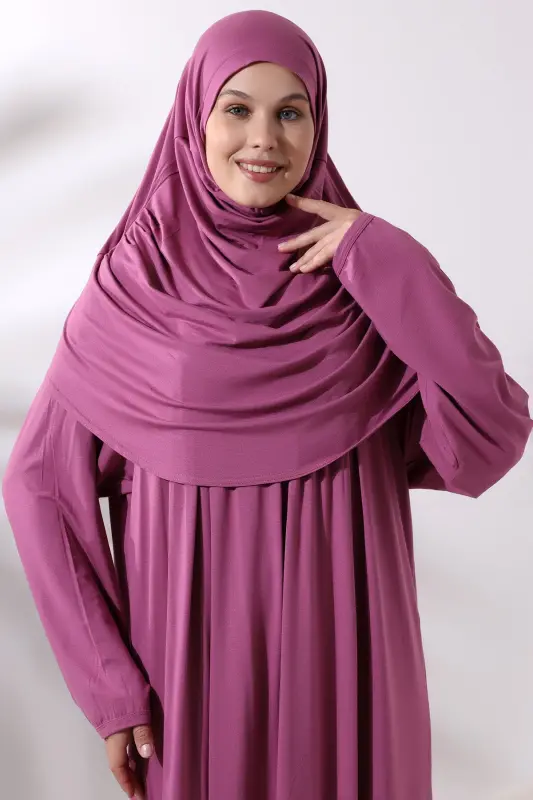 One Piece Practical Headscarf Robe Prayer Dress 8 - 3