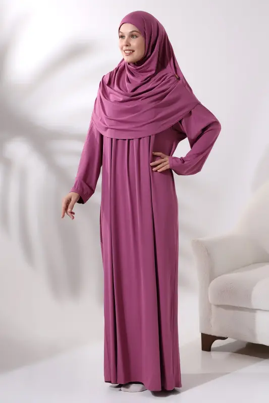 One Piece Practical Headscarf Robe Prayer Dress 8 - 5