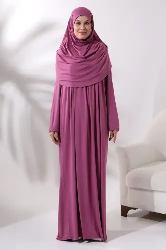 One Piece Practical Headscarf Robe Prayer Dress 8 
