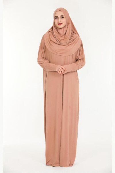 One-Piece Practical Woman Prayer Dress with Built-in Headscarf - 1