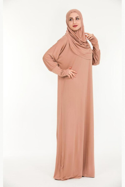 One-Piece Practical Woman Prayer Dress with Built-in Headscarf - 2