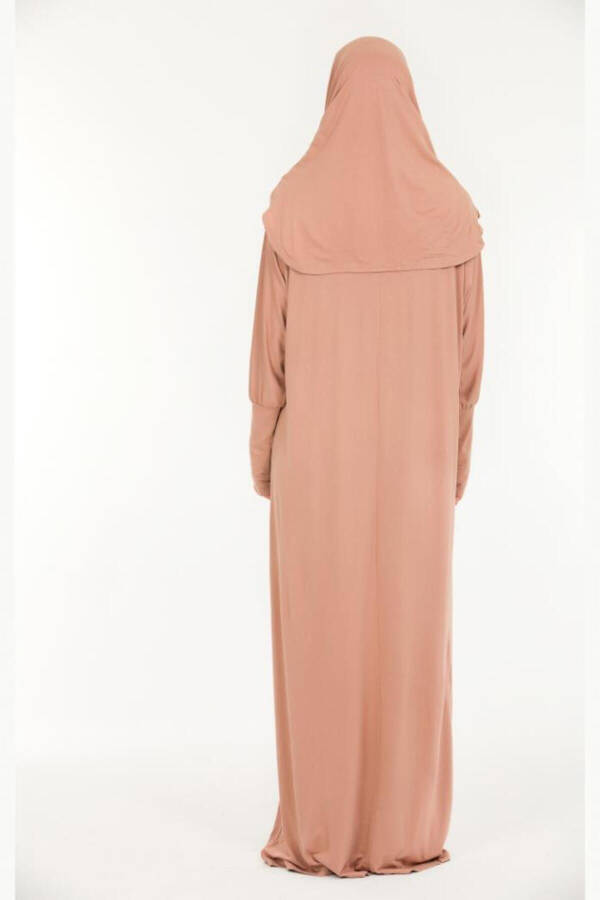 One-Piece Practical Woman Prayer Dress with Built-in Headscarf - 4