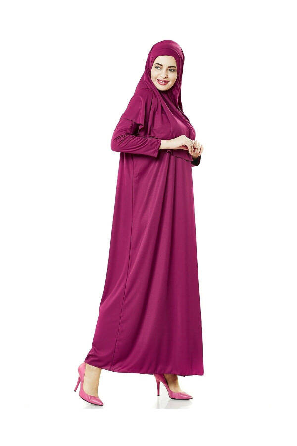 One Piece Prayer Dress - Fuchsia- 5015 And Prayer Rug And Prayer Beads - Trio Team - 3