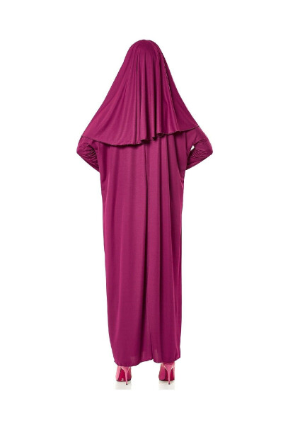 One Piece Prayer Dress - Fuchsia- 5015 And Prayer Rug And Prayer Beads - Trio Team - 4