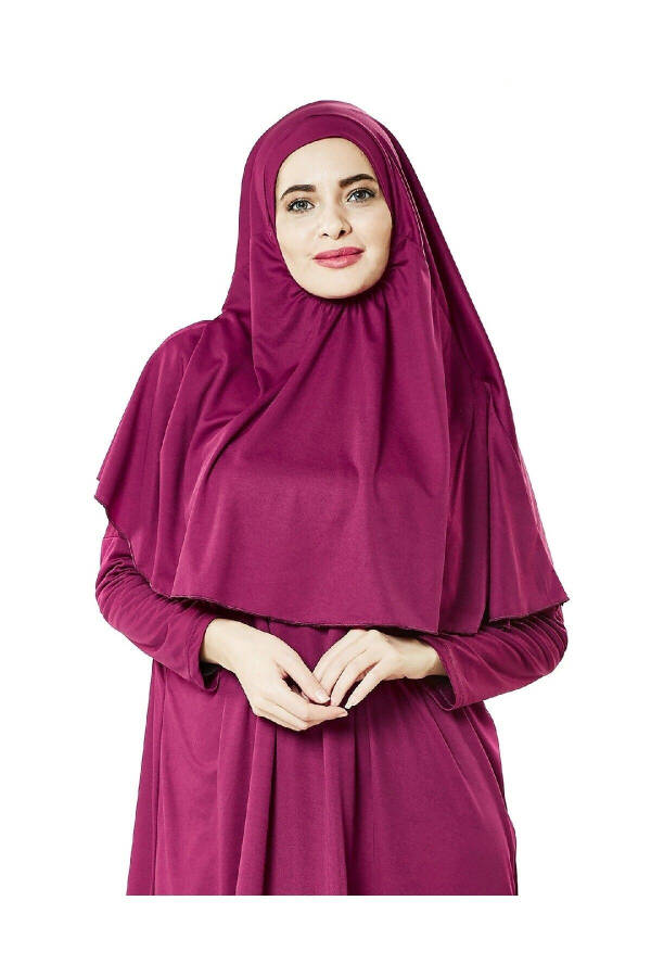 One Piece Prayer Dress - Fuchsia- 5015 And Prayer Rug And Prayer Beads - Trio Team - 5