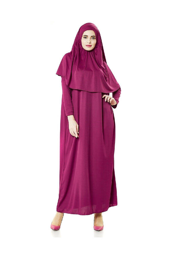 One Piece Prayer Dress - Fuchsia- 5015 And Prayer Rug And Prayer Beads - Trio Team - 6