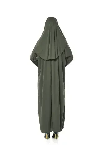 One Piece Prayer Dress Khaki - 5015 & Prayer Rug Dhikrmatic - Triple Set-Khaki - 3