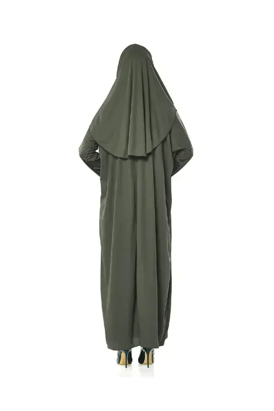 One Piece Prayer Dress Khaki - 5015 & Prayer Rug Dhikrmatic - Triple Set-Khaki - 3