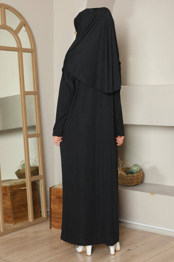 One-Piece Prayer Dress with Tasbih Black - 4