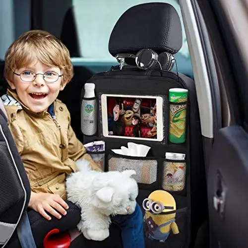ONE PIX Backseat Car Organizer Mats Back Seat Organizers and Storage Bag with Touch Screen Tablet Holder for Kids Toddlers Seats, Travel Accessories, Road Trip Essentials (2PCS) - 6