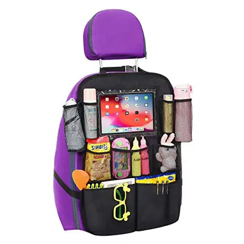 ONE PIX Backseat Car Organizer Mats Back Seat Organizers and Storage Bag with Touch Screen Tablet Holder for Kids Toddlers Car Seats, Travel Accessories, Road Trip Essentials Kids - 8