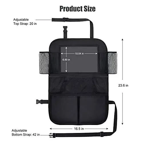 ONE PIX Backseat Car Organizer Mats Back Seat Organizers and Storage Bag with Touch Screen Tablet Holder for Kids Toddlers Car Seats, Travel Accessories, Road Trip Essentials Kids - 12