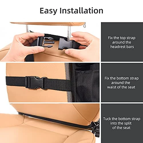 ONE PIX Backseat Car Organizer Mats Back Seat Organizers and Storage Bag with Touch Screen Tablet Holder for Kids Toddlers Car Seats, Travel Accessories, Road Trip Essentials Kids - 13