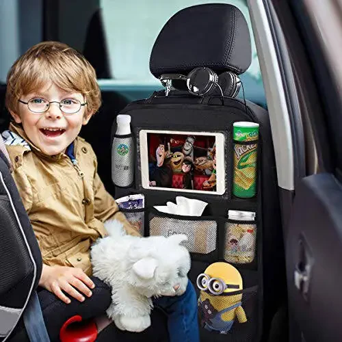 ONE PIX Backseat Car Organizer Mats Back Seat Organizers and Storage Bag with Touch Screen Tablet Holder for Kids Toddlers Car Seats, Travel Accessories, Road Trip Essentials Kids - 6