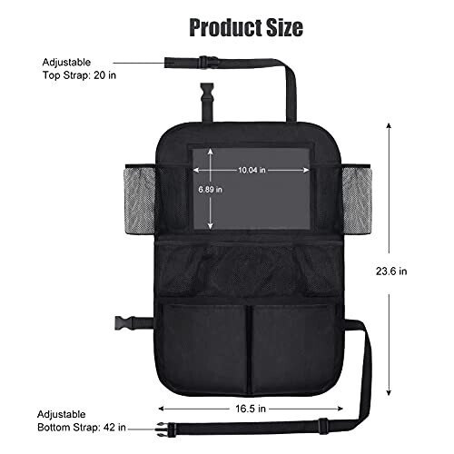 ONE PIX Backseat Car Organizer Mats Back Seat Organizers and Storage Bag with Touch Screen Tablet Holder for Kids Toddlers Car Seats, Travel Accessories, Road Trip Essentials Kids - 12