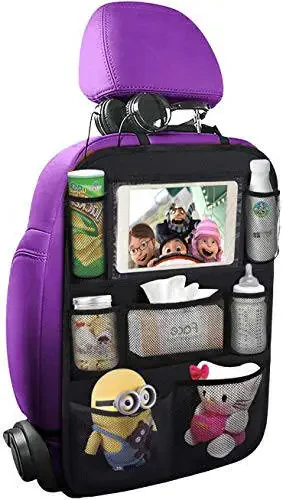 ONE PIX Backseat Car Organizer Mats Back Seat Organizers and Storage Bag with Touch Screen Tablet Holder for Kids Toddlers Car Seats, Travel Accessories, Road Trip Essentials Kids - 1