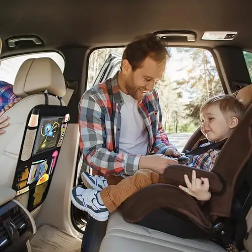 ONE PIX Backseat Car Organizer Mats Back Seat Organizers and Storage Bag with Touch Screen Tablet Holder for Kids Toddlers Car Seats, Travel Accessories, Road Trip Essentials Kids - 6