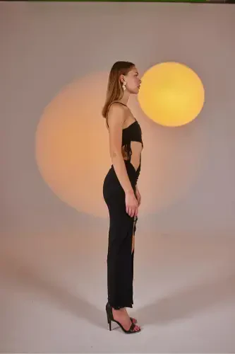 One Shoulder Cutout Slit Stretchy Ellie Dress - 5