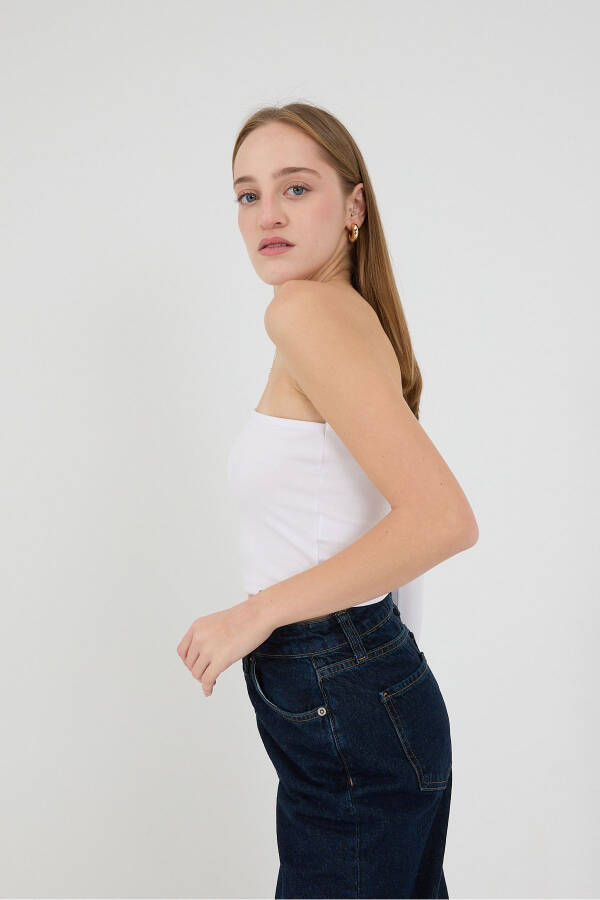 One Shoulder Long Sleeve Crop Blouse B13784-F1 - 2