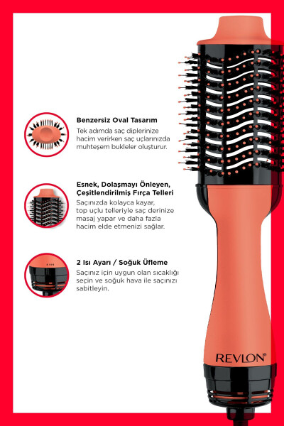 One Step Volumiser Hair Dryer and Styler - Apricot RVDR5222AE - 5