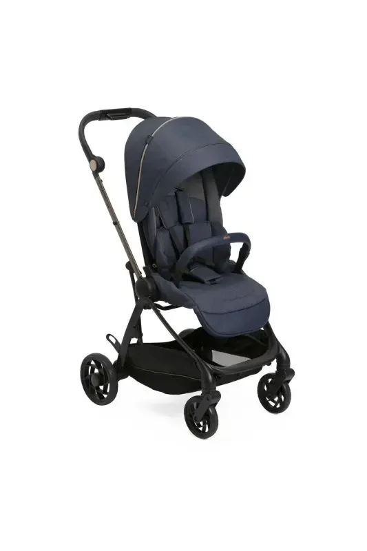 One4ever Lounge Double-Faced Easy Folding Cabin Baby Stroller Black Beauty-Navy Blue - 1