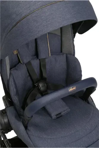 One4ever Lounge Double-Faced Easy Folding Cabin Baby Stroller Black Beauty-Navy Blue - 5