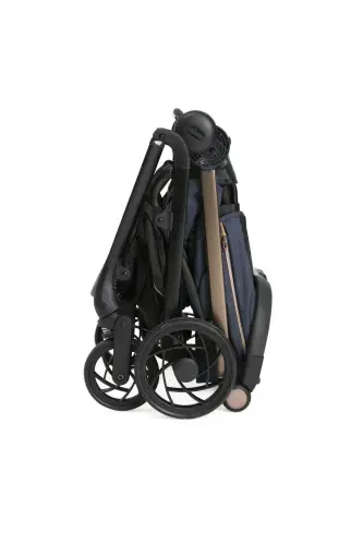 One4ever Lounge Double-Faced Easy Folding Cabin Baby Stroller Black Beauty-Navy Blue - 6