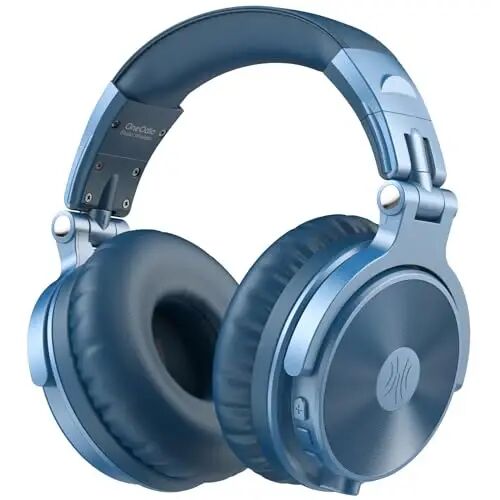 OneOdio Bluetooth Kulak Üstü Kulaklıklar, 110 Sa. Kablosuz/Kablolu Stereo Ses Katlanabilir Kulaklıklar, Derin Bas 50mm Neodimyum Sürücüler PC/Telefon/Tablet için - Studio Wireless Pro C, Gök Mavisi 