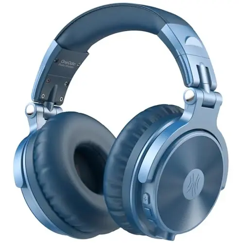 OneOdio Bluetooth Over Ear Headphones, 110 Hrs Wireless/Wired Stereo Sound Foldable Headsets with Deep Bass 50mm Neodymium Drivers for PC/Phone/Tablet - Studio Wireless Pro C, Sky Blue - 1