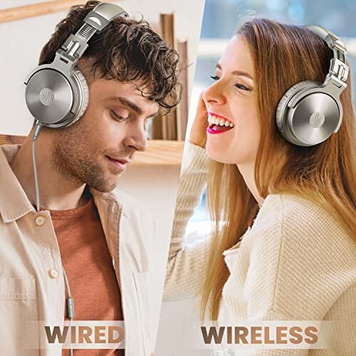 OneOdio Bluetooth Over Ear Headphones, 110 Hrs Wireless/Wired Stereo Sound Foldable Headsets with Deep Bass 50mm Neodymium Drivers for PC/Phone/Tablet - Studio Wireless Pro C, Champagne Gold - 3