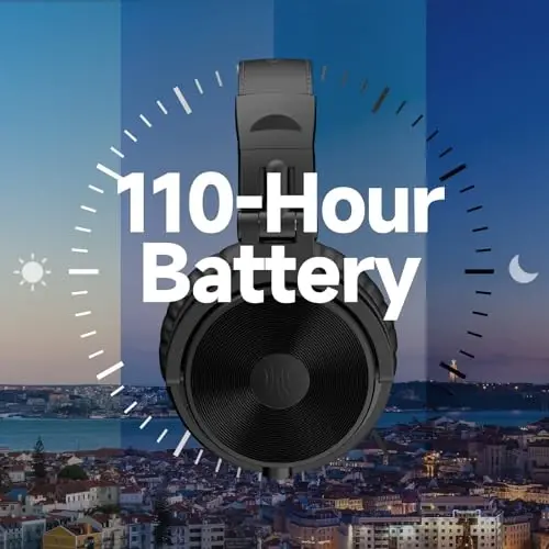 OneOdio Bluetooth quloqchinlar, 110 soat simsiz/simli stereo ovoz, buklanadigan naushniklar, chuqur bas 50 mm neodim drayverlari PC/telefon/planshet uchun - Studio Wireless Pro C, qizil - 3