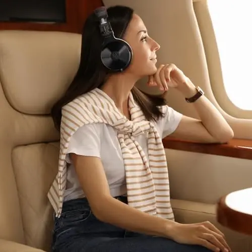 OneOdio Bluetooth quloqchinlar, 110 soat simsiz/simli stereo ovoz, buklanadigan naushniklar, chuqur bas 50 mm neodim drayverlari PC/telefon/planshet uchun - Studio Wireless Pro C, qizil - 4