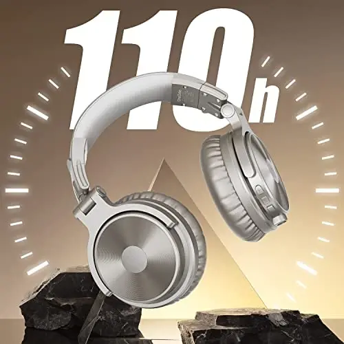OneOdio Bluetooth quloqchinlari, 110 soat simsiz/simli stereo ovoz, katlanuvchi quloqchinlar, chuqur basli 50 mm neodimiy haydovchilar, kompyuter/telefon/planshet uchun - Studio Wireless Pro C, shampan oltin - 6