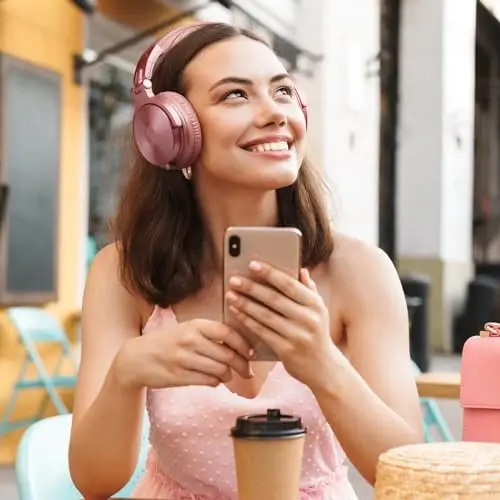 OneOdio Bluetooth quloqchinlari, 110 soat simsiz/simli stereo ovozli katlanadigan garnituralar, chuqur bassli 50 mm neodimiy drayverlari PC/Telefon/Planshet uchun - Studio Wireless Pro C, pushti oltin - 4