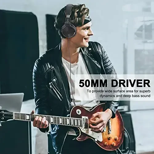 OneOdio Wired Over Ear Headphones Studio Monitor & Mixing DJ Stereo Headsets with 50mm Neodymium Drivers and 1/4 to 3.5mm Jack for AMP Computer Recording Podcast Keyboard Guitar Laptop - Grey - 6