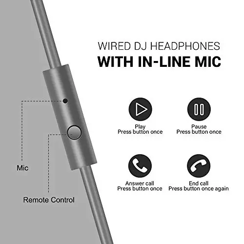 OneOdio Wired Over Ear Headphones Studio Monitor & Mixing DJ Stereo Headsets with 50mm Neodymium Drivers and 1/4 to 3.5mm Jack for AMP Computer Recording Podcast Keyboard Guitar Laptop - Grey - 4