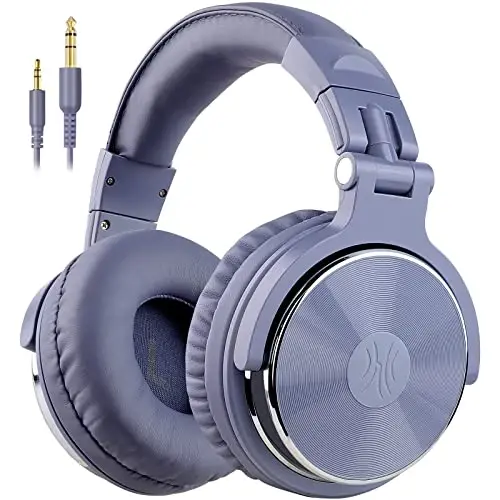 OneOdio Wired Over Ear Headphones Studio Monitor & Mixing DJ Stereo Headsets with 50mm Neodymium Drivers and 1/4 to 3.5mm Jack for AMP Computer Recording Podcast Keyboard Guitar Laptop - Light Blue 